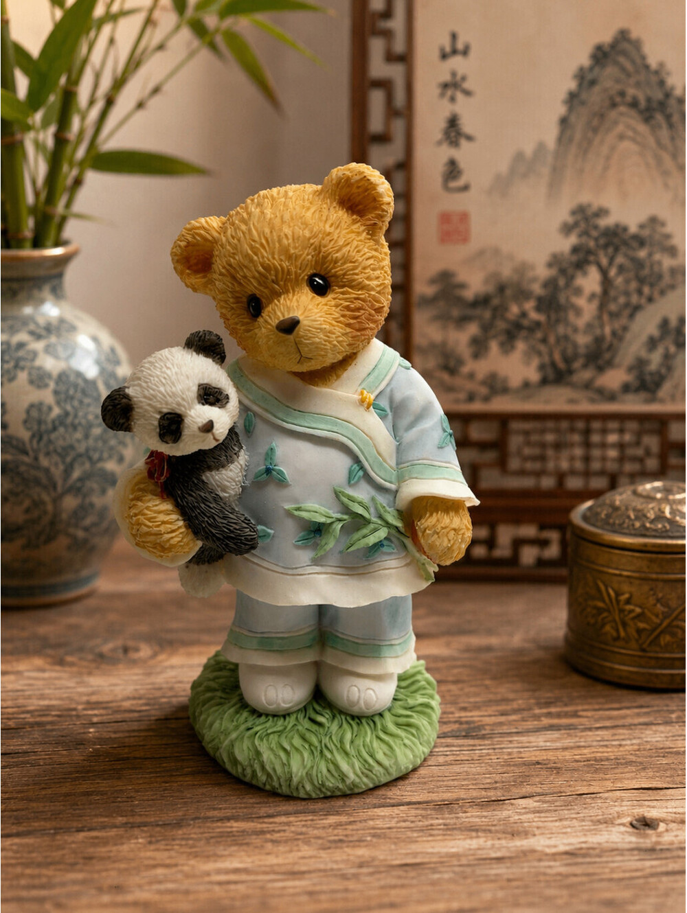 Cherished Teddies China Lian 202347 Our Friendship Spans Many Miles Boy Panda